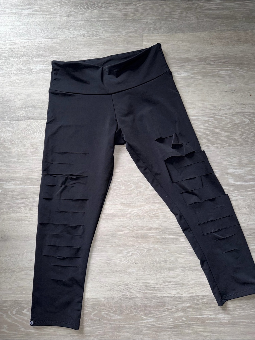 Women’s Black Slashed Athletic Leggings